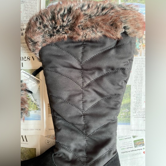 Lands End Black Winter Boots NWT Faux Fur Lined - Picture 7 of 10